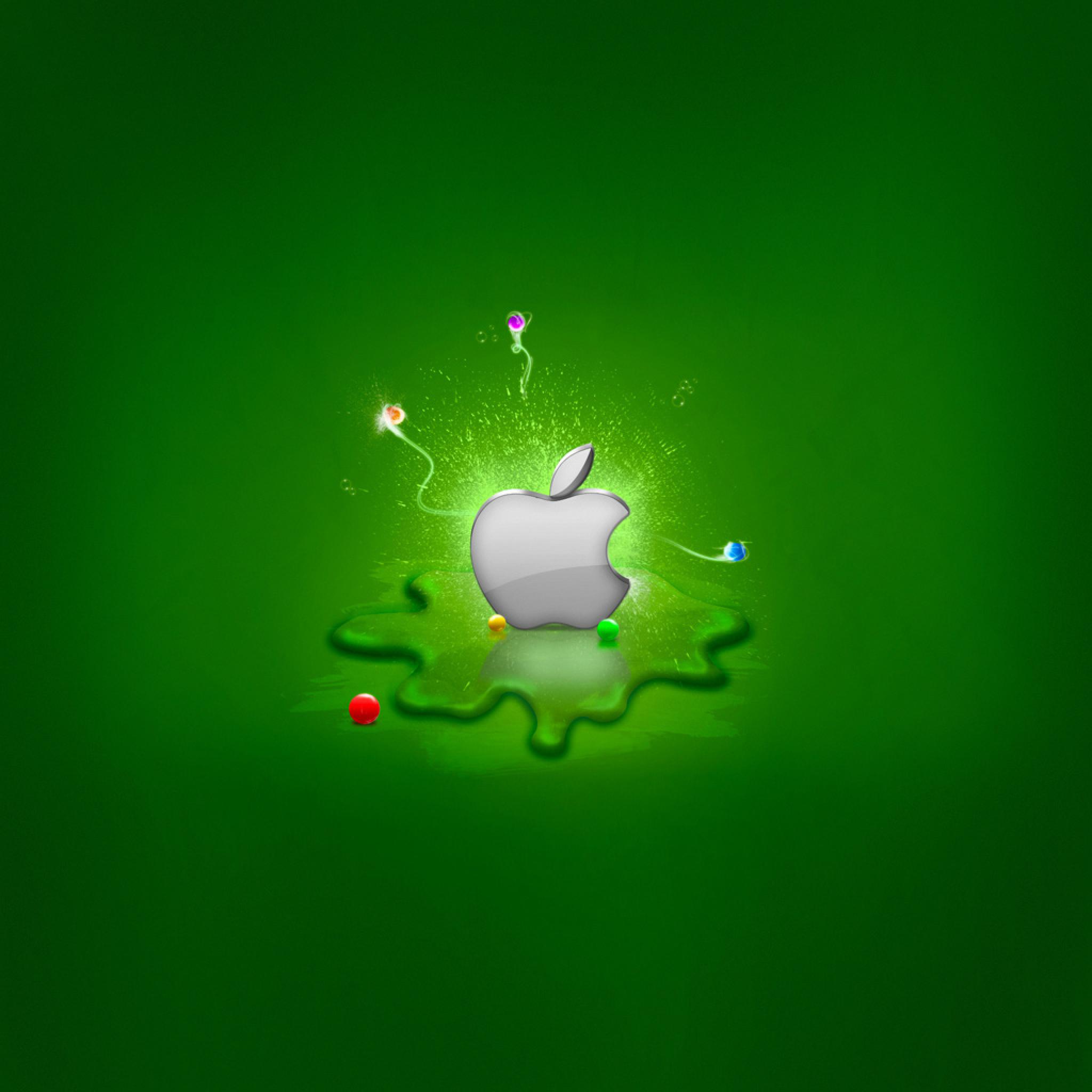 Green Fantasy Apple Logo Wallpaper iPad iPhone HD