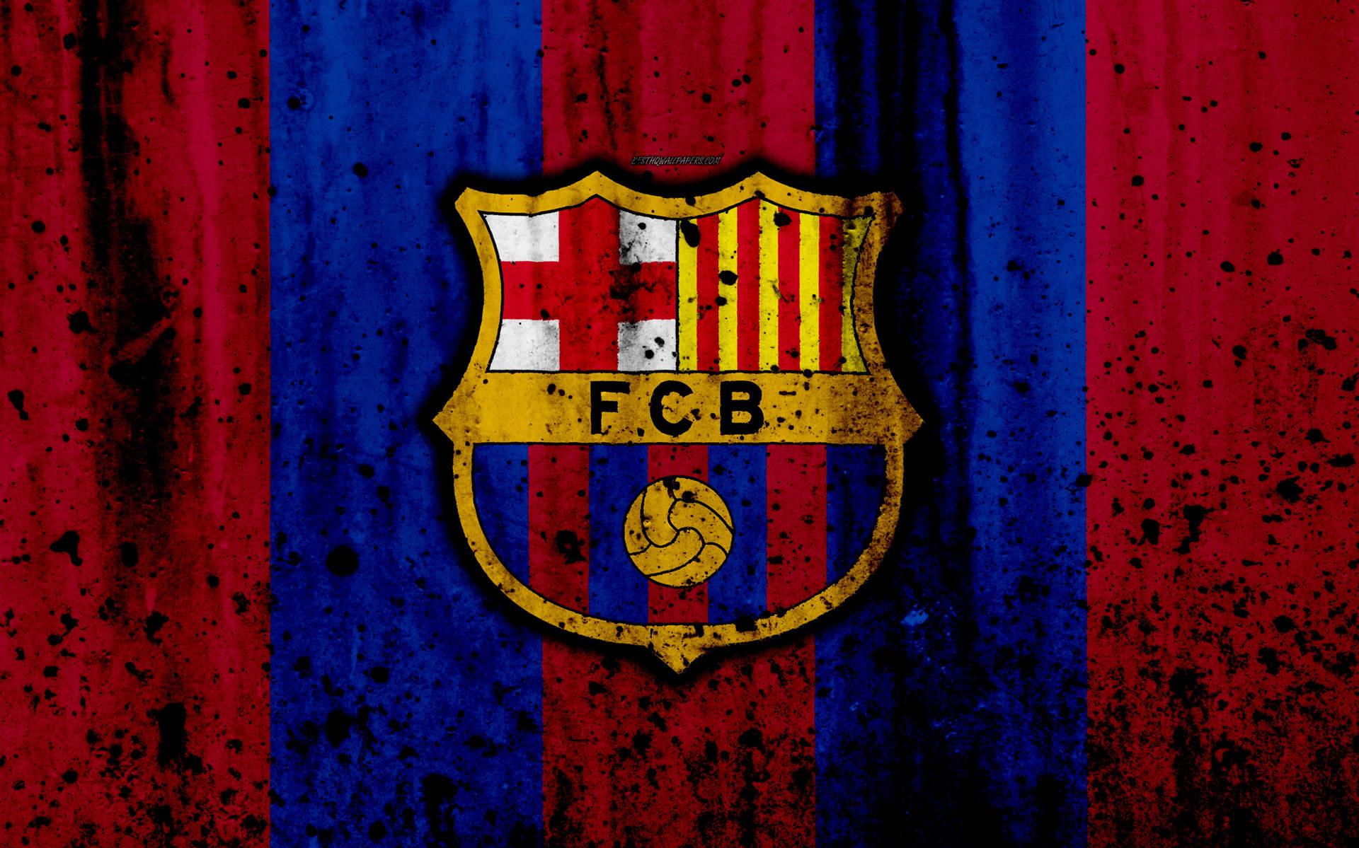 Barcelona Logo With Black Splatter Wallpaper
