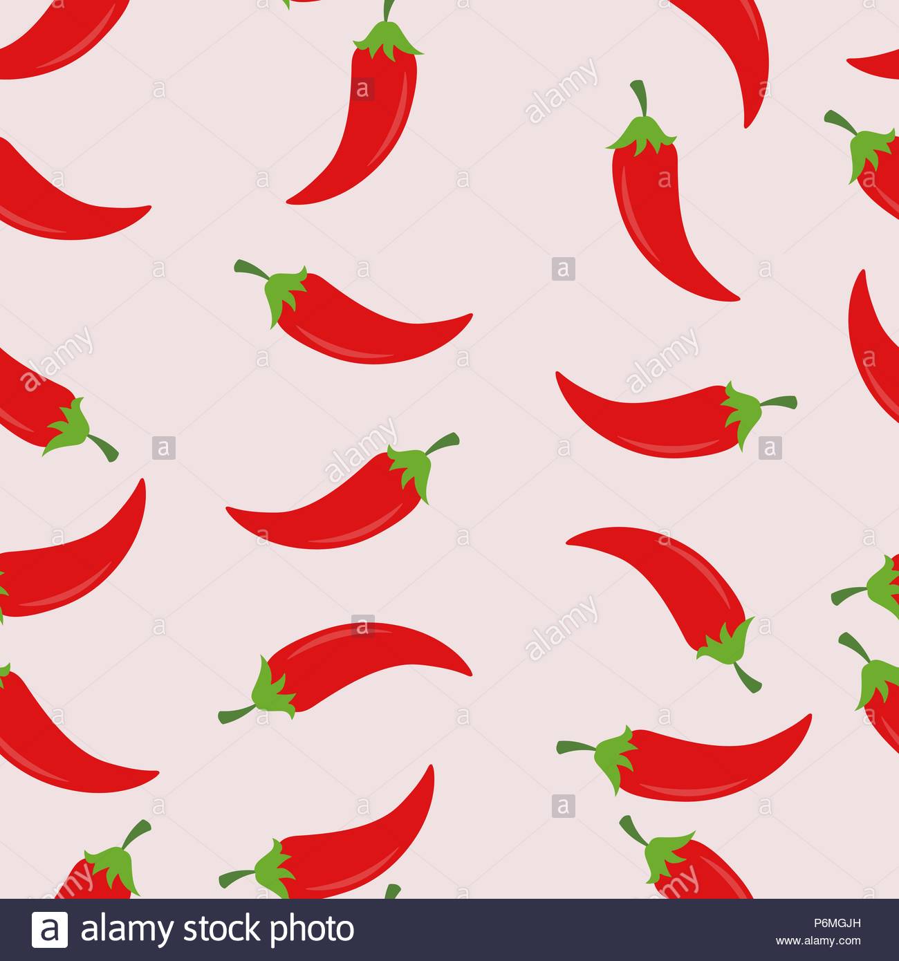 Red Chili Pepper Pattern Seamless Vector Illustration Food