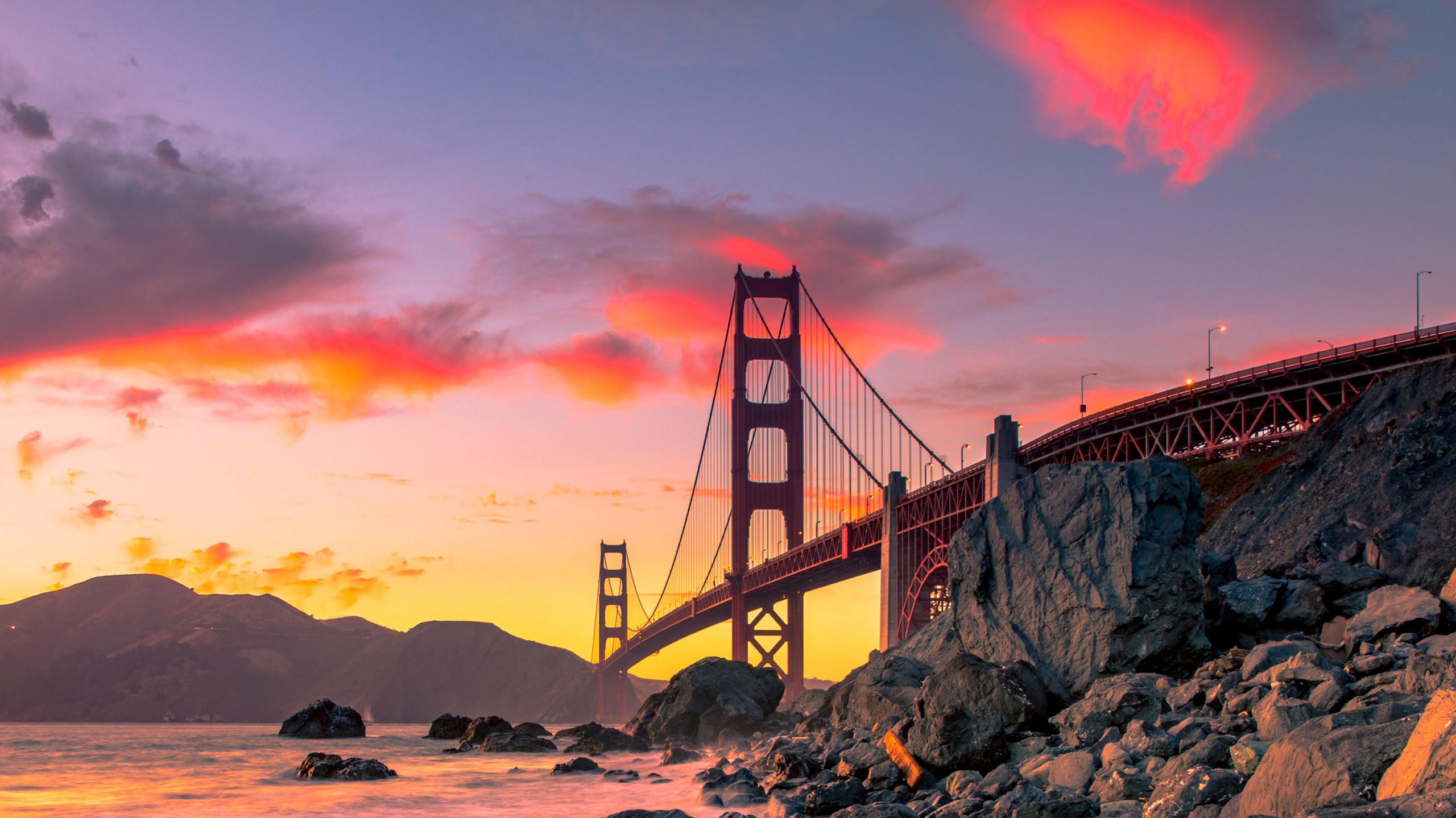 Wallpaper Golden Gate Bridge San Francisco USA autumn 4K