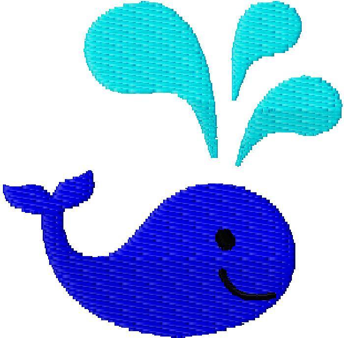 Cute Whale Wallpaper iPhone Type Mini Filled Embriodery