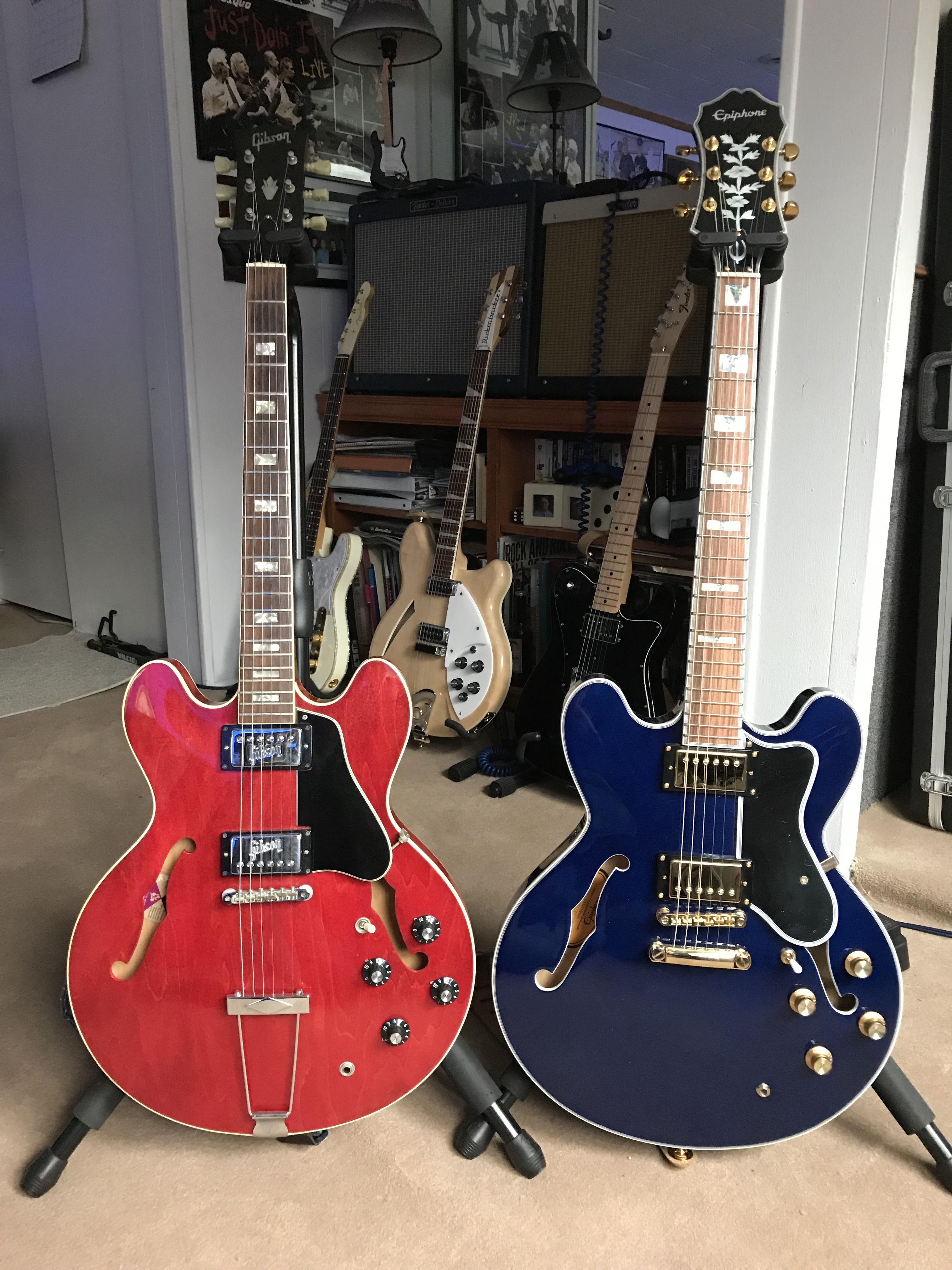 Semi Hollow Body Heaven Gibson Es335 And EpiPhone Sheraton With