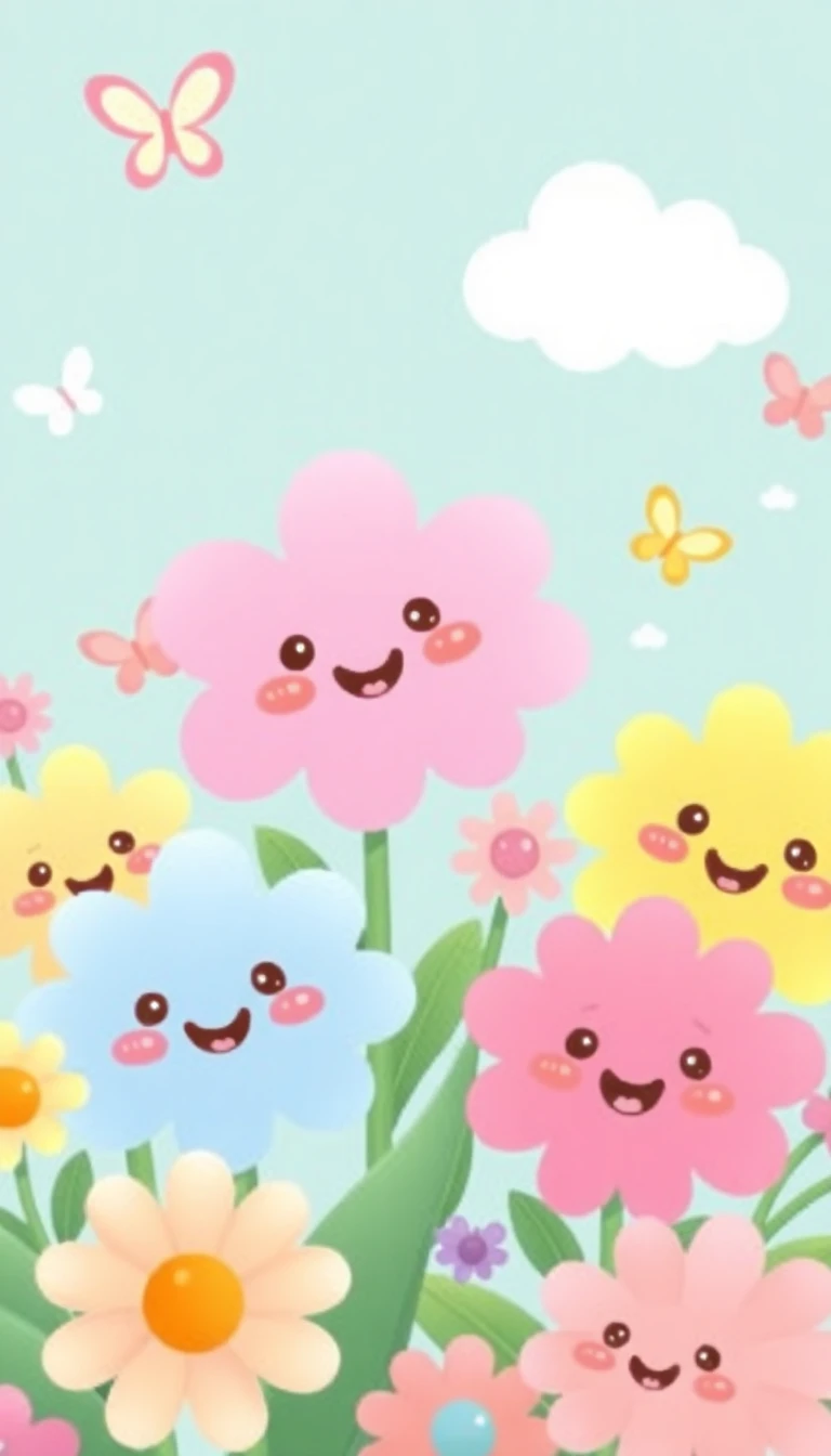 Kawaii Flowers Wallpaper
