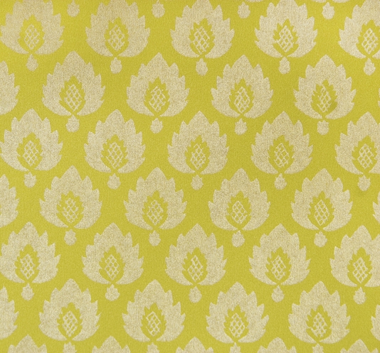 Pineapple Leaf Wallpaper Chartreuse With Metallic Gold