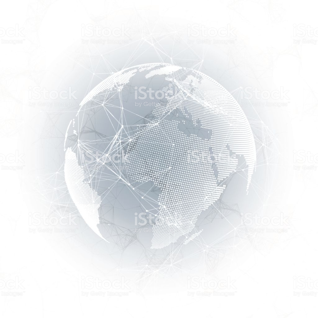 World Globe On Gray Background Global Work Connections Abstract