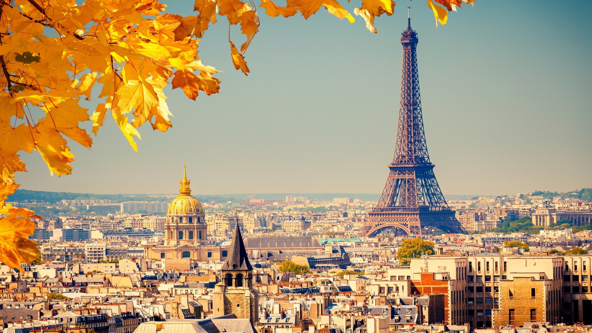 Paris Photo City Eiffel Tower Wallpaper Yellow World