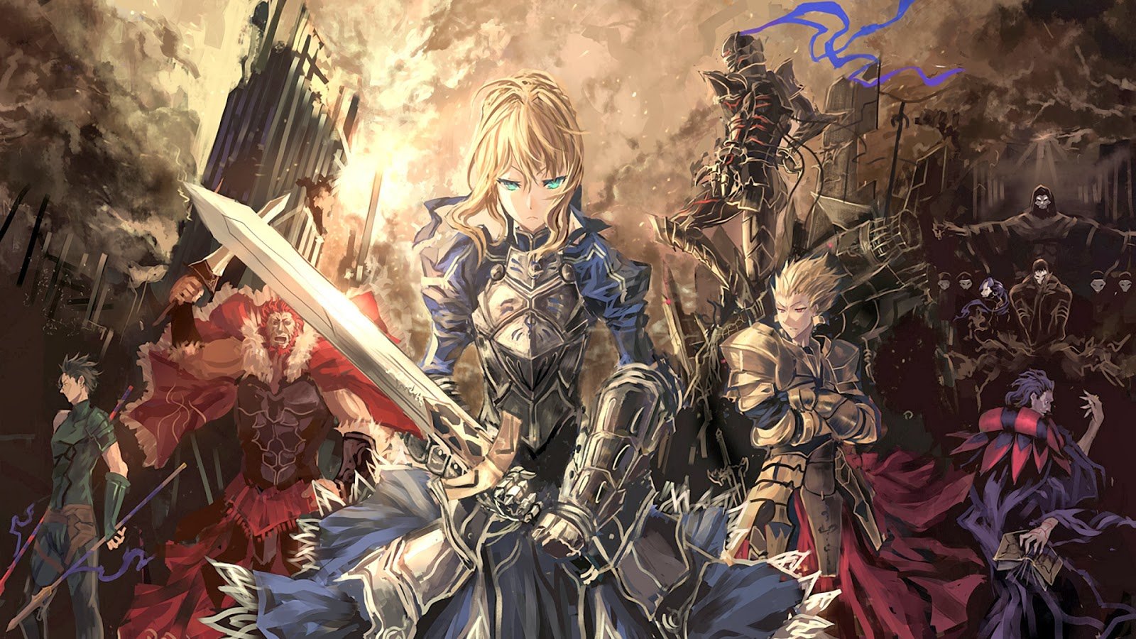 fate stay night wallpaper anime saber gilgames armor knight sword