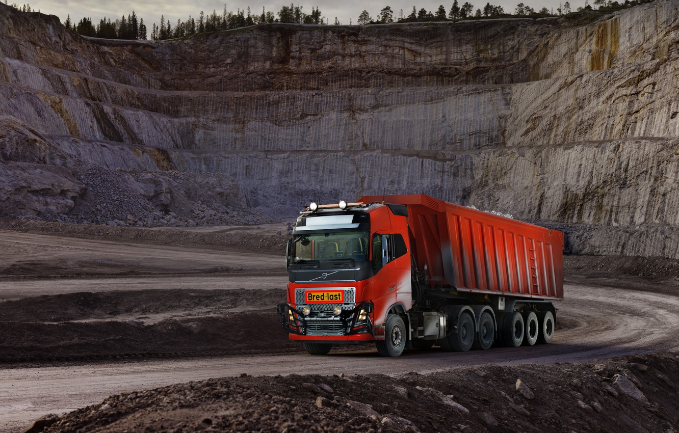 Wallpaper Volvo Body Tractor Quarry Triaxial The Trailer