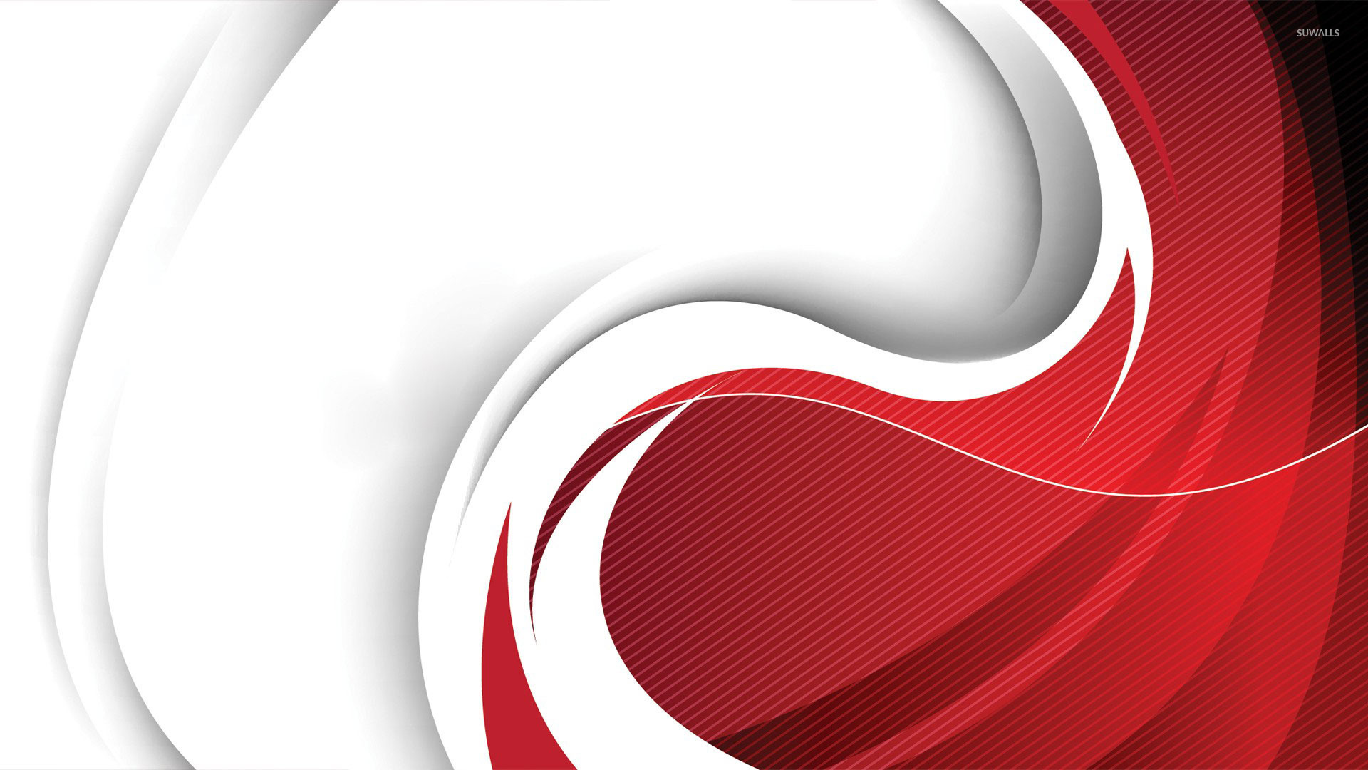 Red And White Swirl Wallpaper Abstract