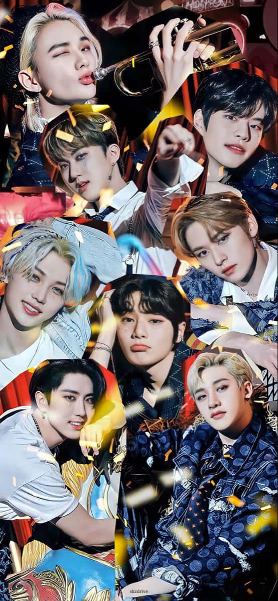 The Stray Kids Ot8 Poses By Ocean Wallpaper