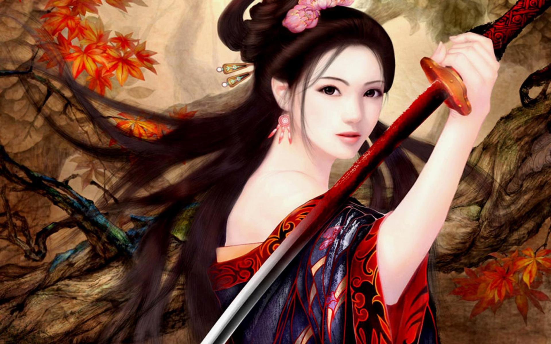 Anime Female Warrior Wallpaper Beautiful