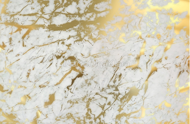 Gold marble on white original height quality print 800x522