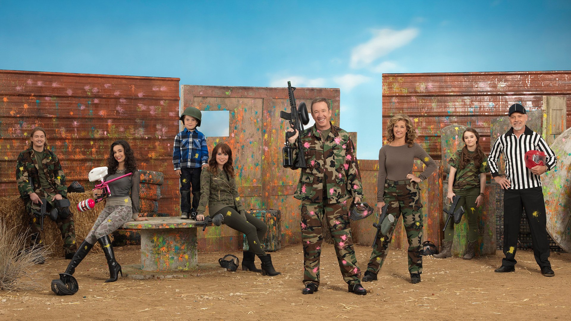 Last Man Standing Cast Paintball HD Wallpaper Background Image