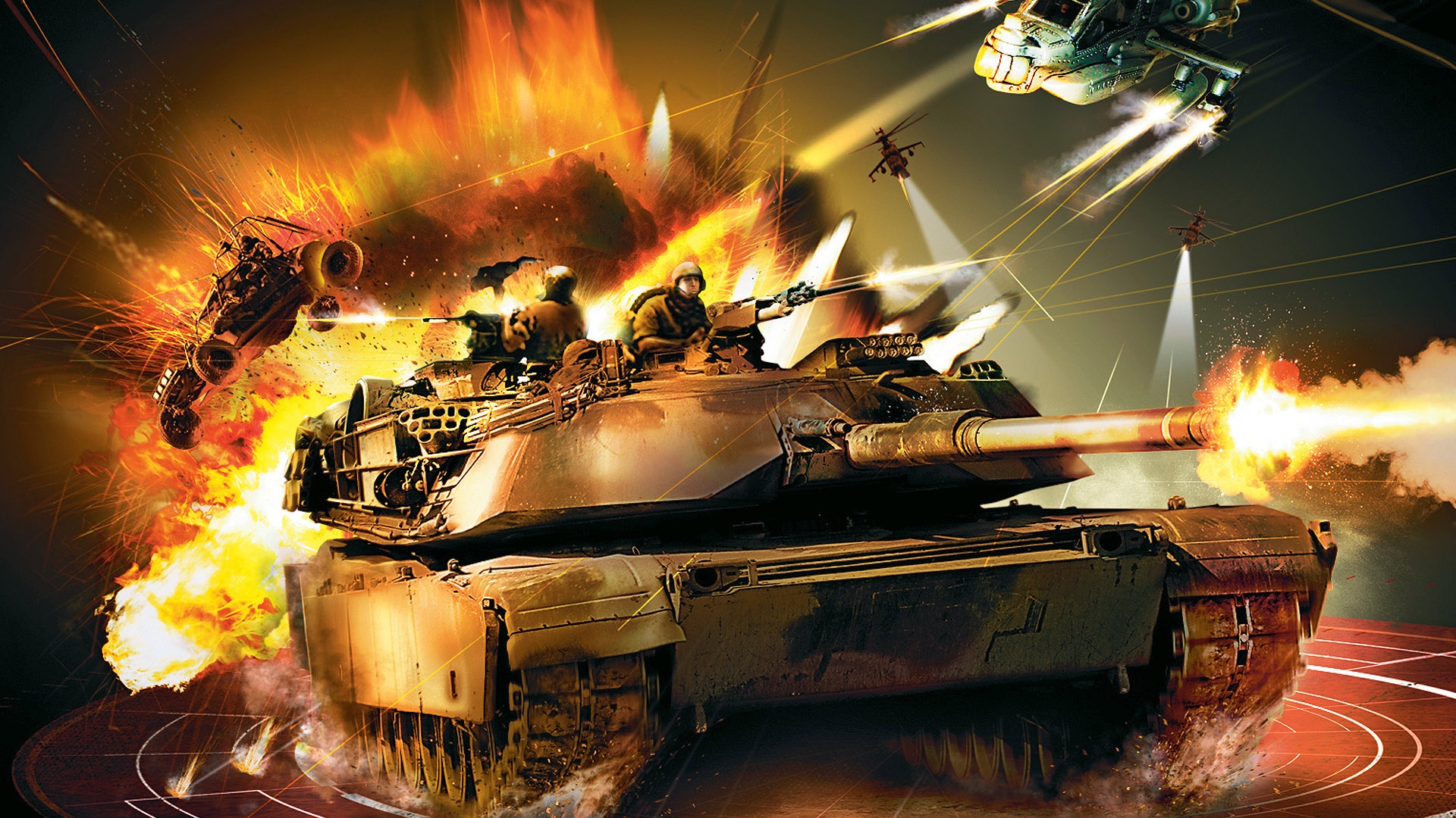 Amazing Tank Army Fire Wallpaper Desktop