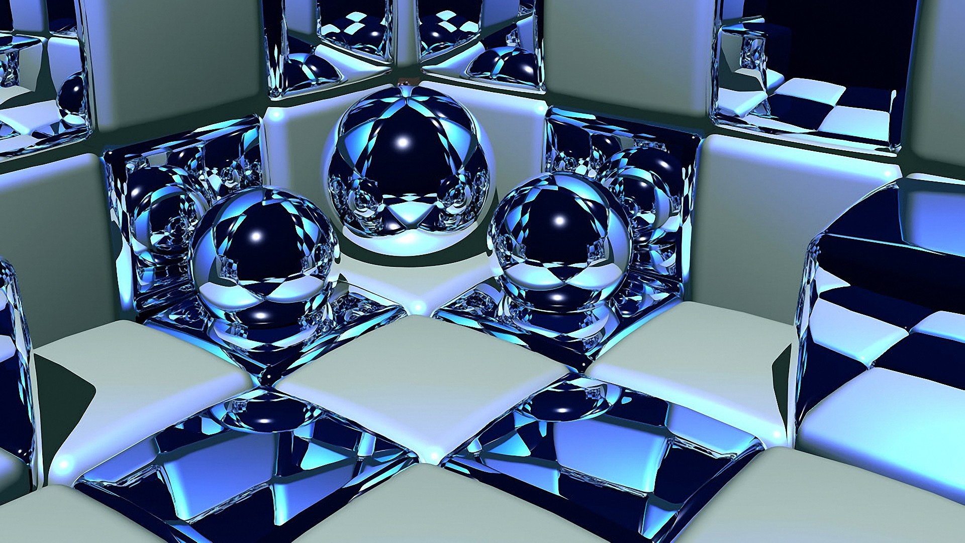 3d Cubes And Balls Wallpaper Background HD With Resolutions