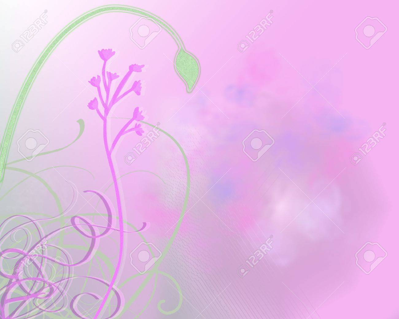 Floral Pink Pretty Wallpaper Background Stock Photo Picture And