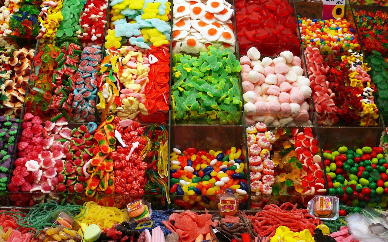 Wallpaper Candy Shop Many Sweets