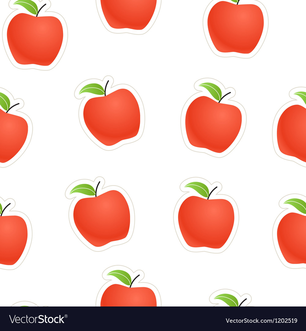 Red Apples Seamless Background Royalty Vector Image