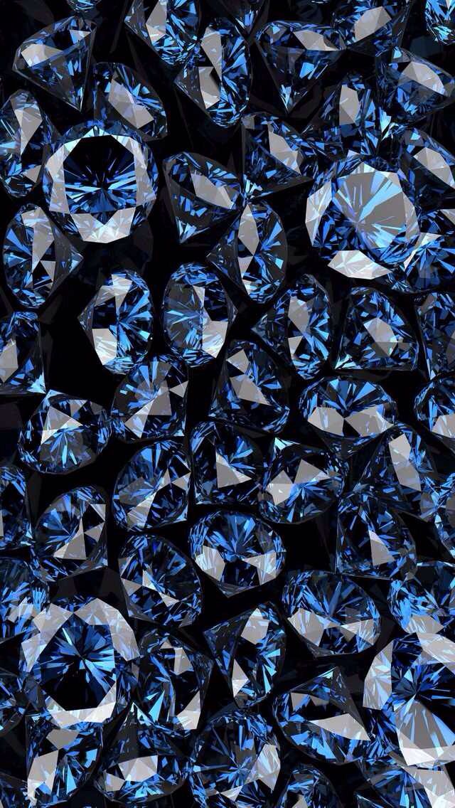 Kristy A On Real Bling Blue Wallpaper Diamond