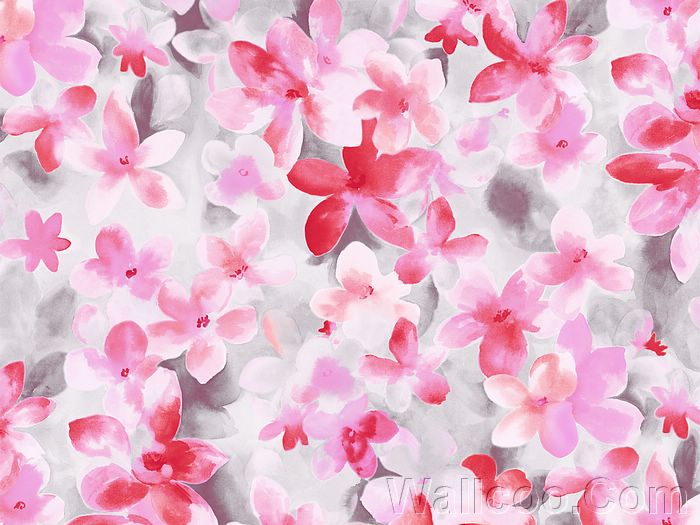 Painting Wallpaper Artistic Flower Pattern And
