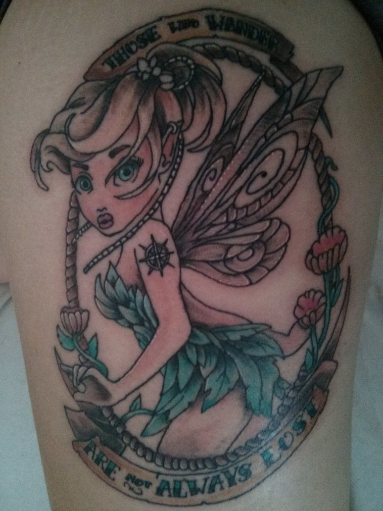 Disney Princess Pin Up Girl Tattoo Tinkerbell By Encryptioncsta On