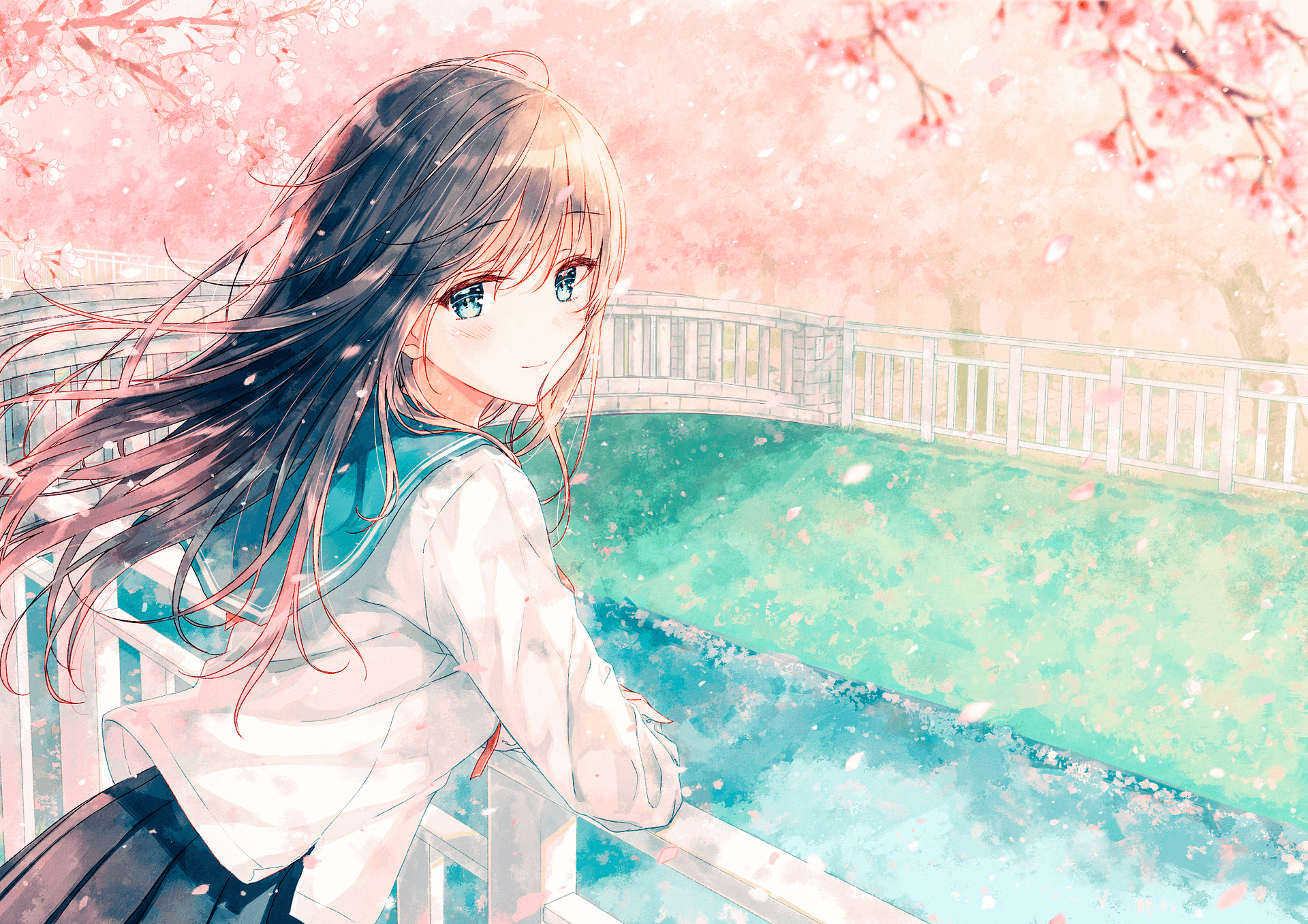 HD Aesthetic Anime Hirls With Brown Hair Wallpaper