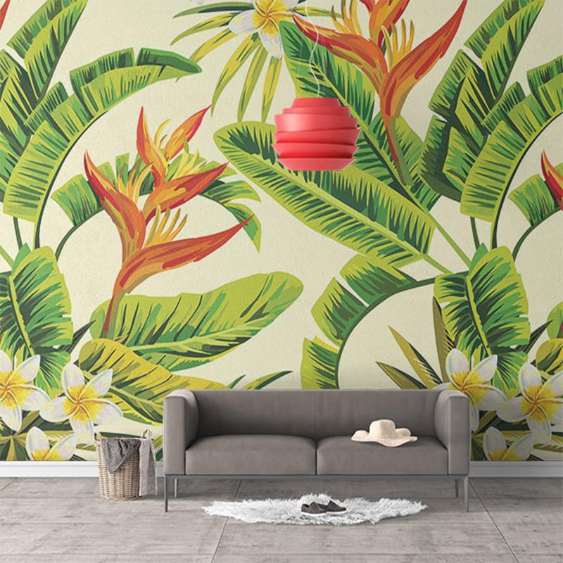 Custom Size Mural Wallpaper Tropical Plants Wallcovering Bvm Home