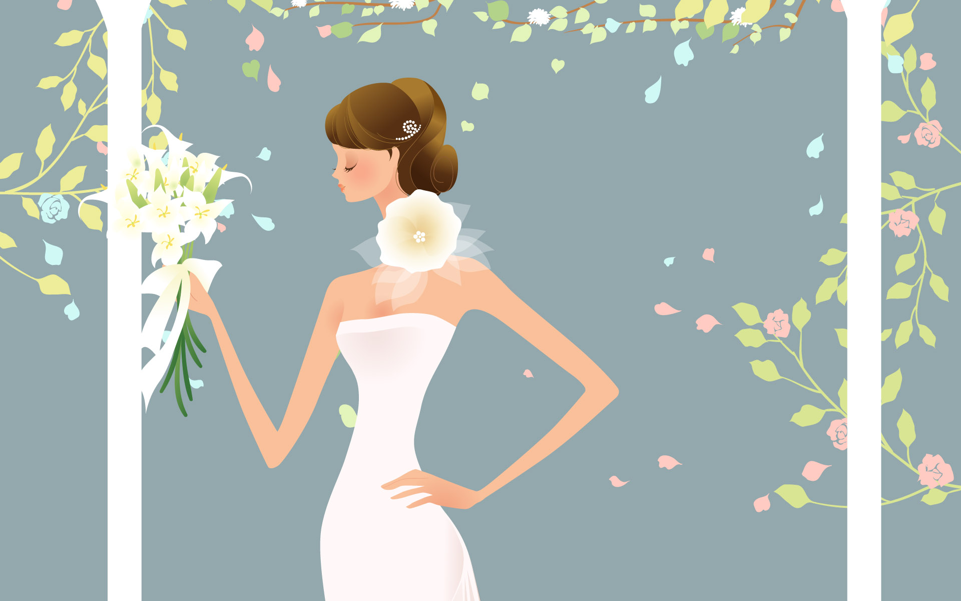 Wedding Dress Designer Bridal Background Desktop Wallpaper