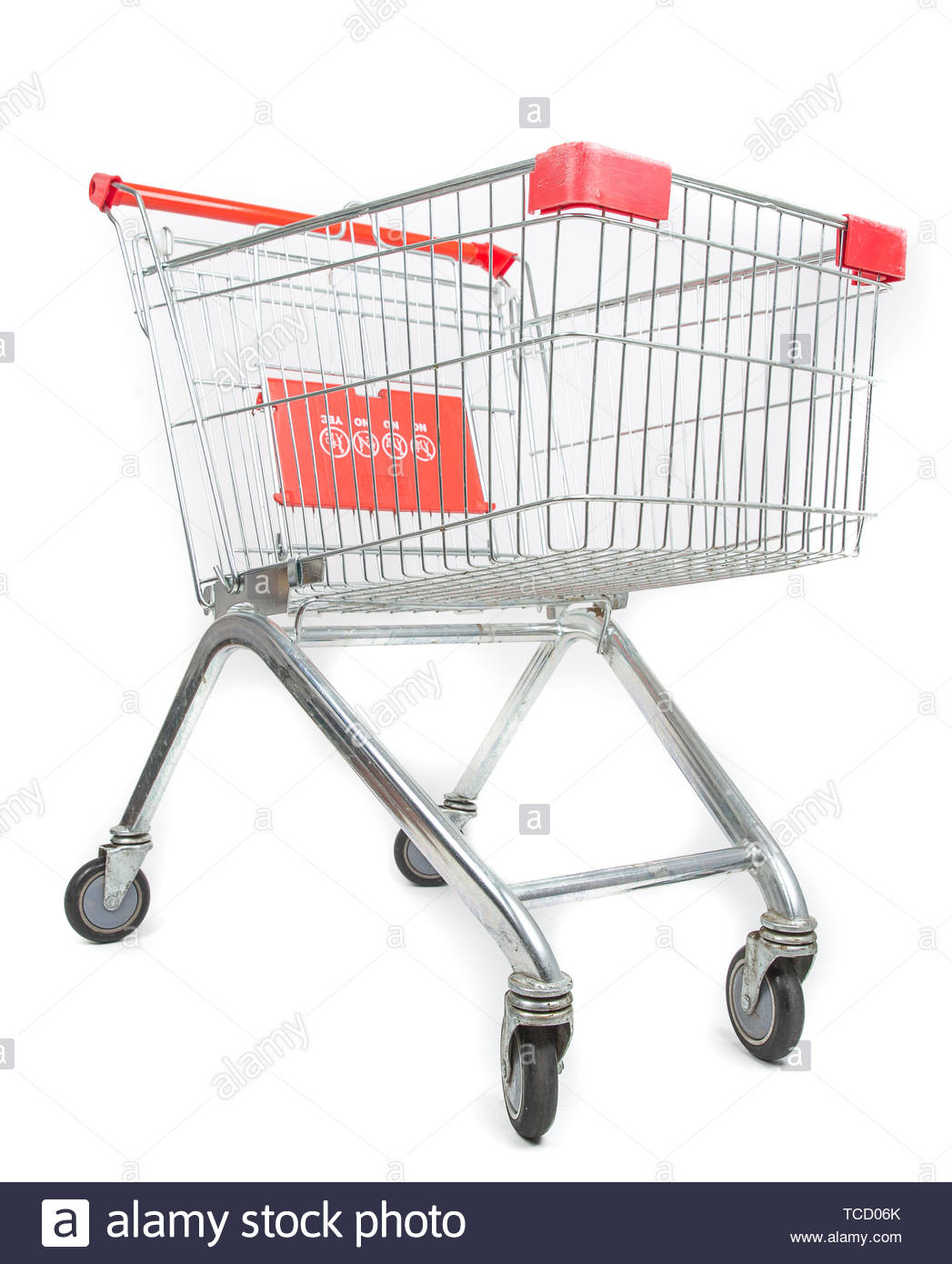 Supermarket Trolley Cart Isolated On White Background Stock Photo