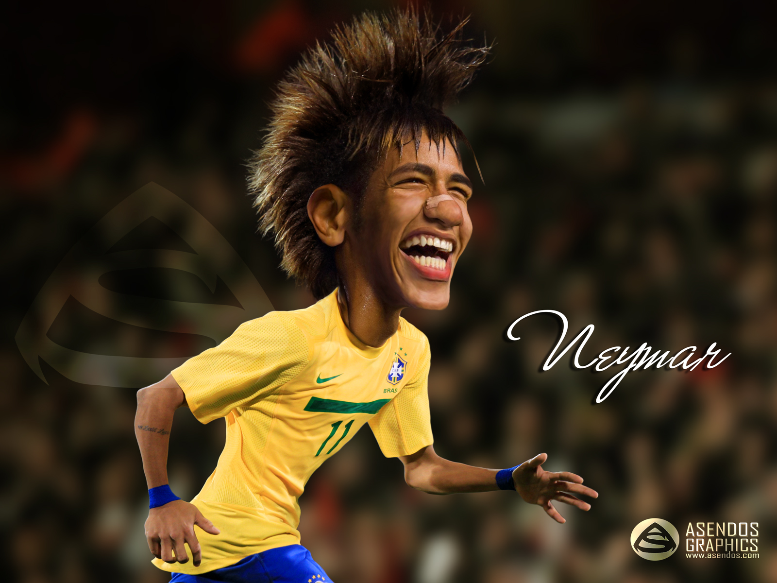 Neymar Caricature Exclusive HD Wallpaper