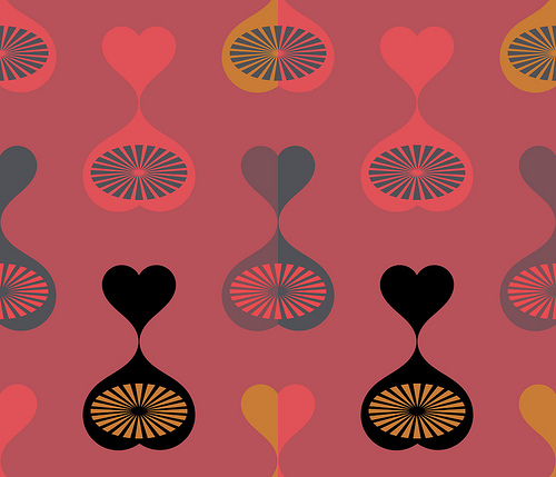 60s Style Mod Hearts Wallpaper And Textile Design Photo