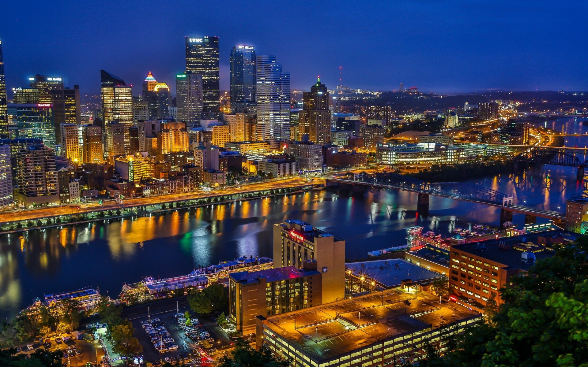 Pittsburgh Pennsylvania Aerial Wallpaper Png Transparent
