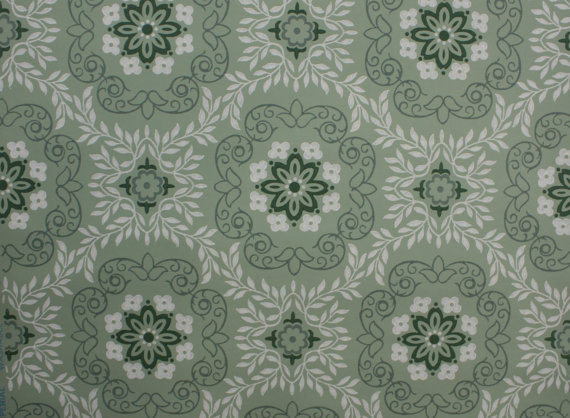 S Vintage Wallpaper Green And White By Hannahstreasures