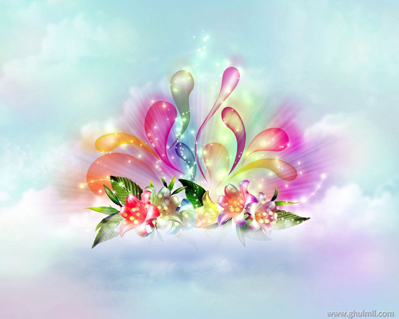   beautiful colorful 3d hd flowers wallpaper for desktop background 1280x1024