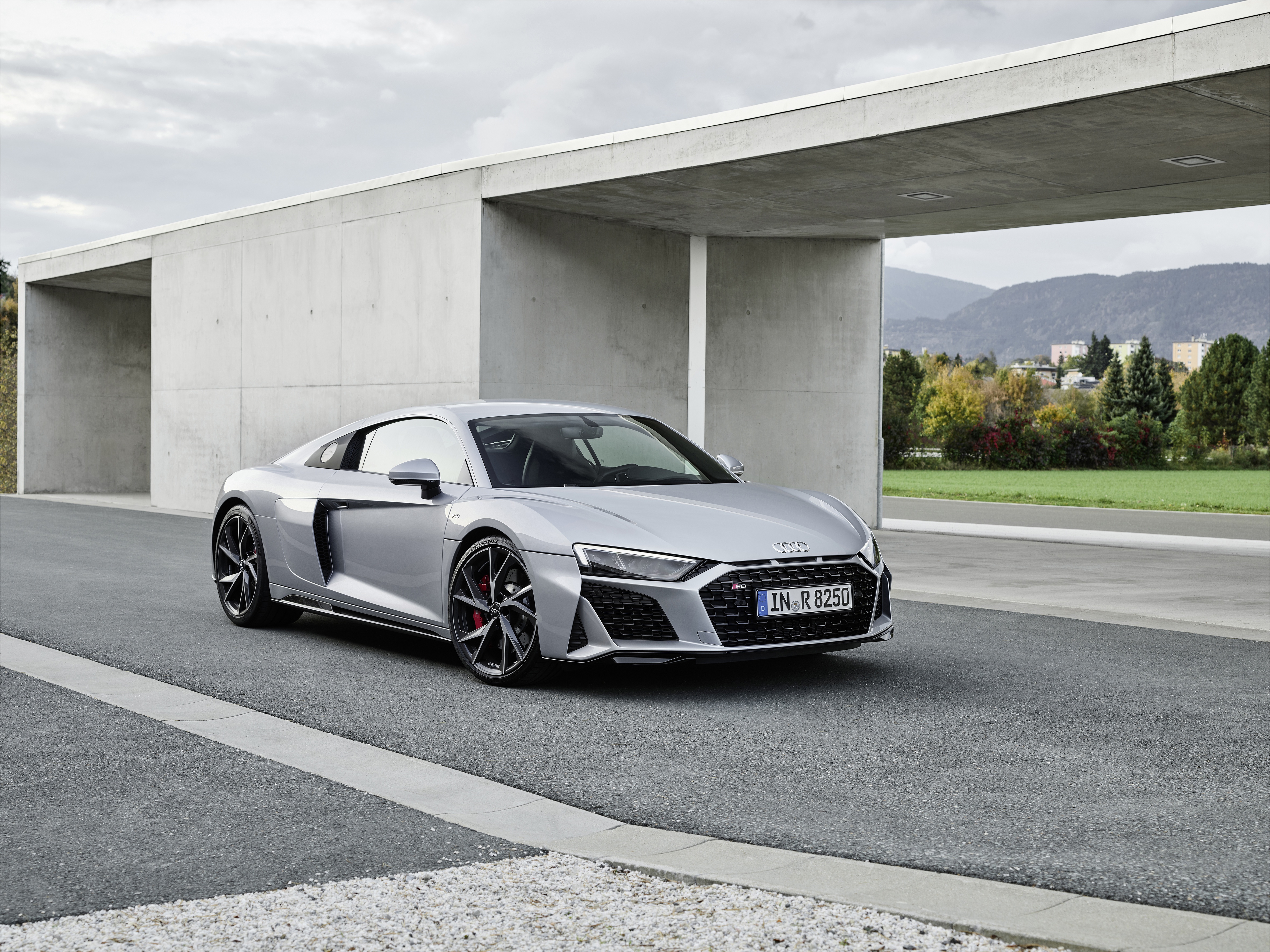 Audi R8 V10 2020 Supercar Coupe Rwd Side View Silver 4k 4724x3543