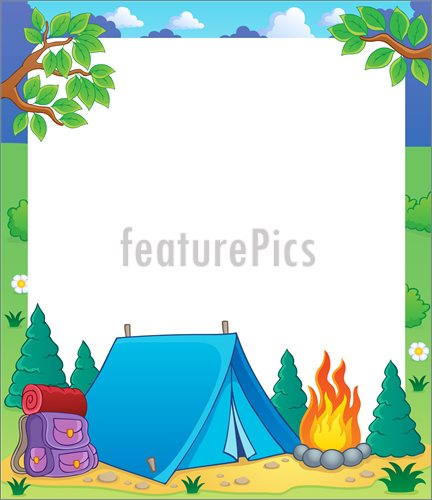 Camping Border Clip Art Illustration Of Theme