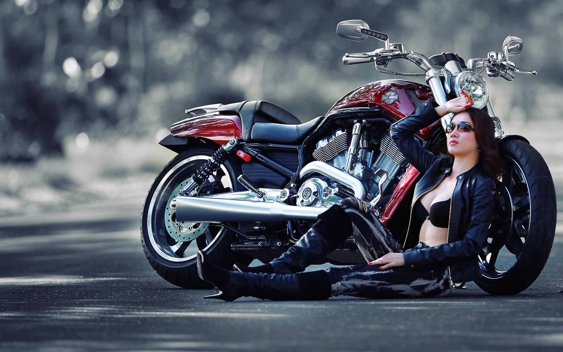 Girl With Harley Davidson Wallpaper Digipress HD