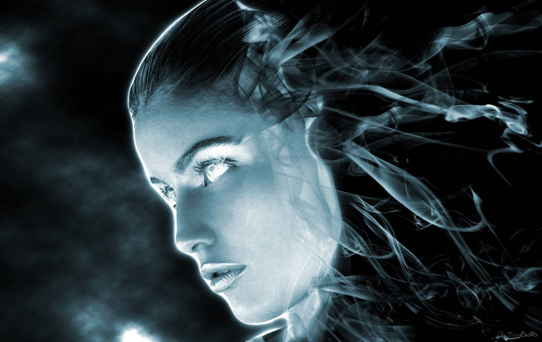 Cool 3d Ghost In Smoke X6dygeoh7vv91s7c Wallpaper