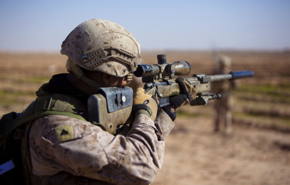 Wallpaper United States Marine Corps Soldiers Weapons Men