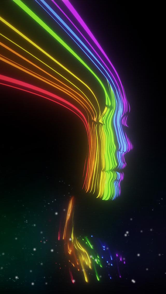 Rainbow Face iPhone Wallpaper