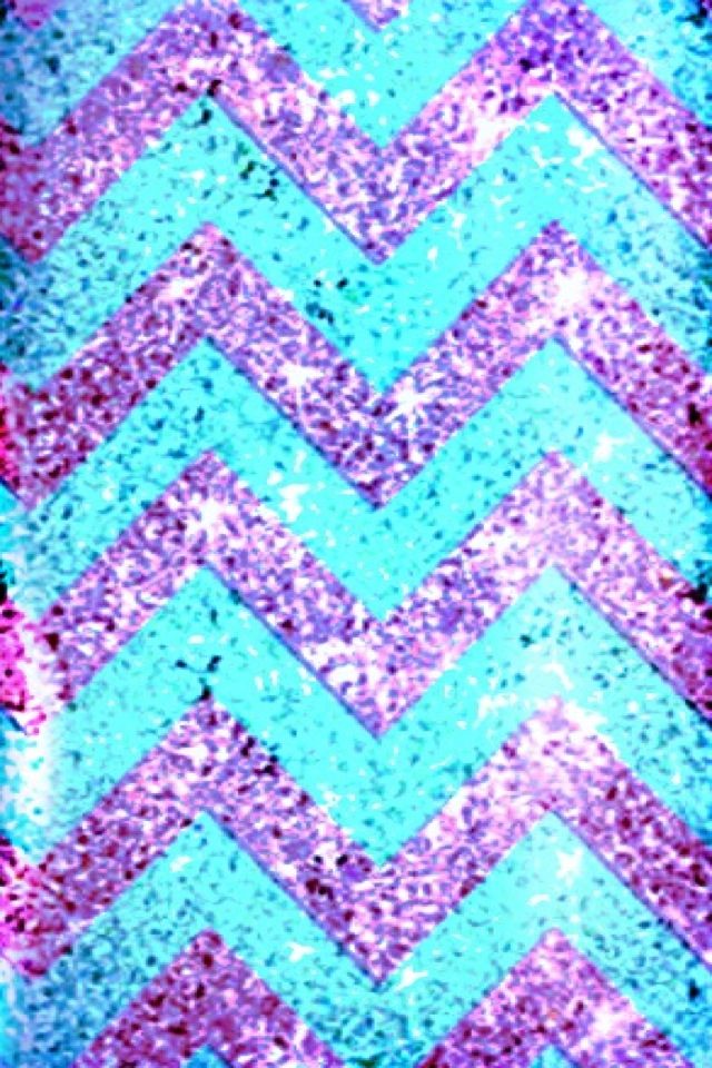 Blue and purple glittery chevron wallpaper pattern