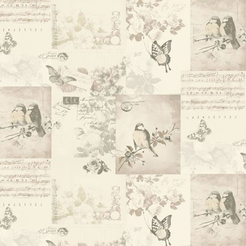 Songbird Music Lyrics Rose Patchwork Holden Decor K2 Wallpaper