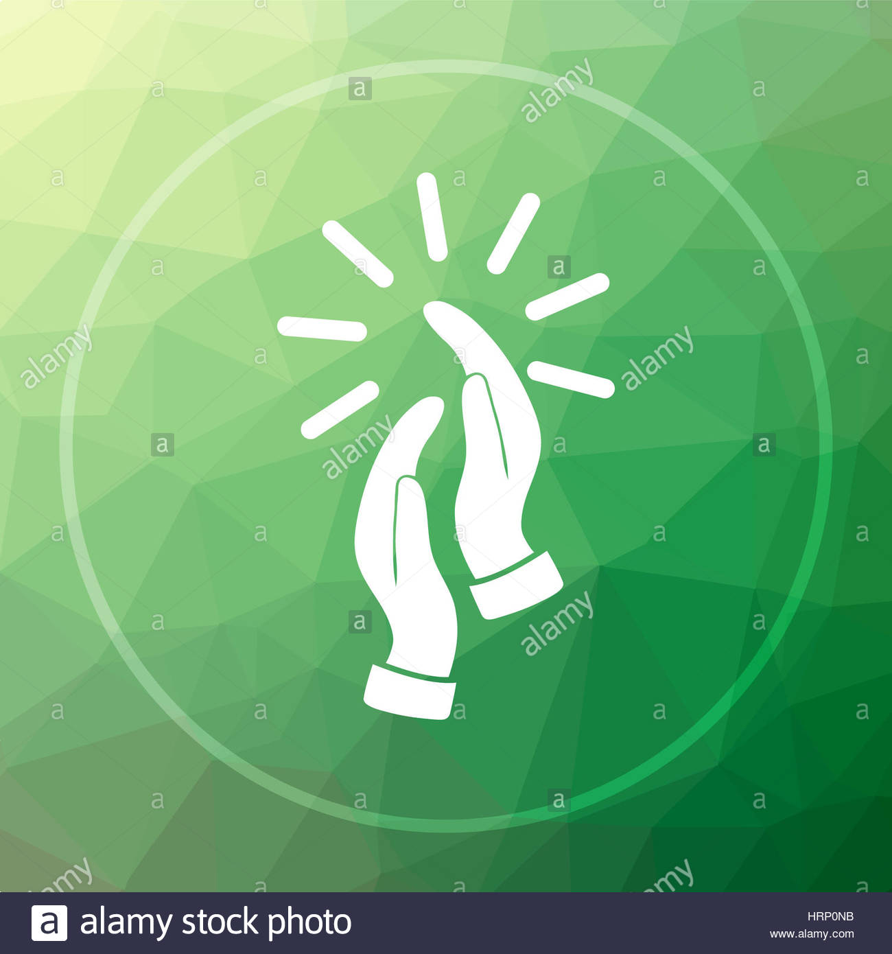 Applause Icon Website Button On Green Low Poly