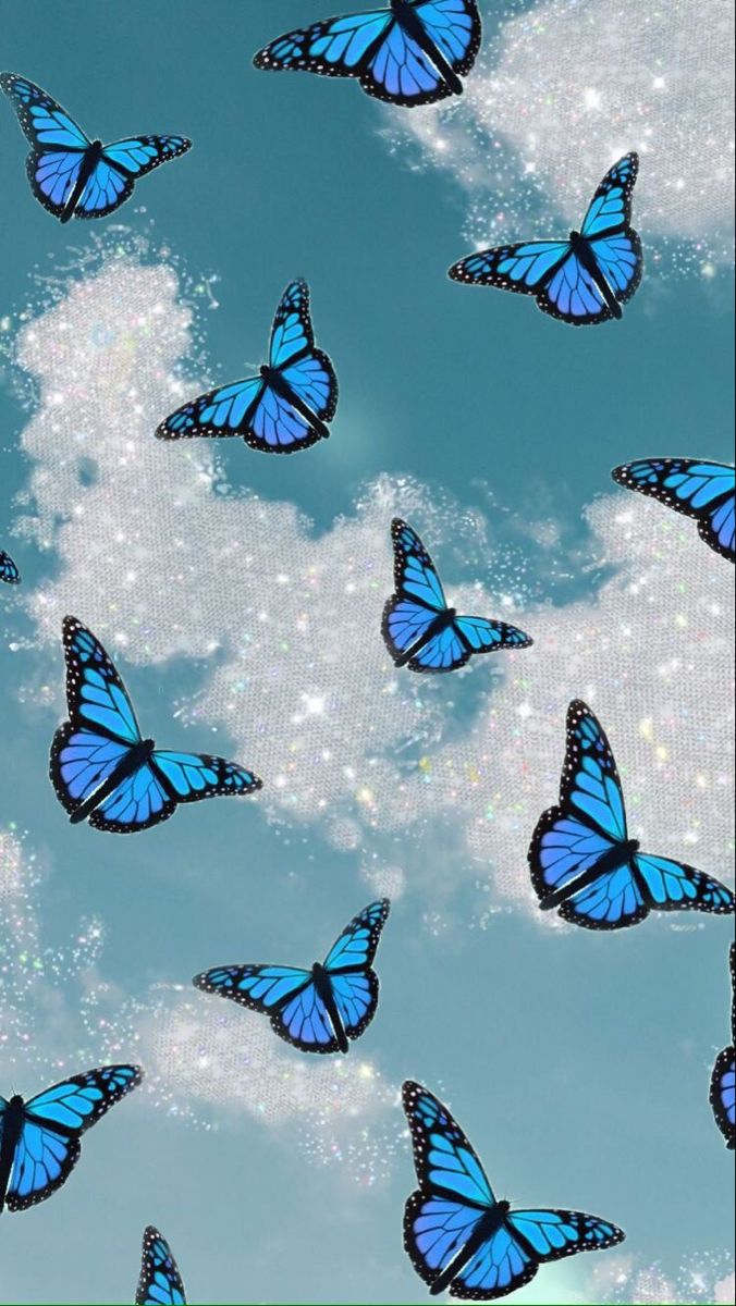 a little bit of blue dust Blue butterfly wallpaper Butterfly