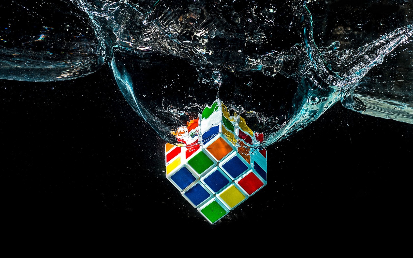 Rubiks Cube Water Digital Art Wallpaper Cool Rubik S