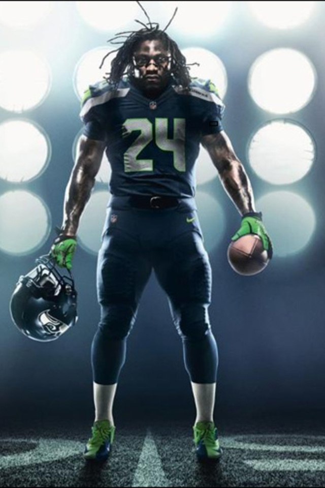 Marshawn Lynch is a Badass Wallpaper for iPhone 4