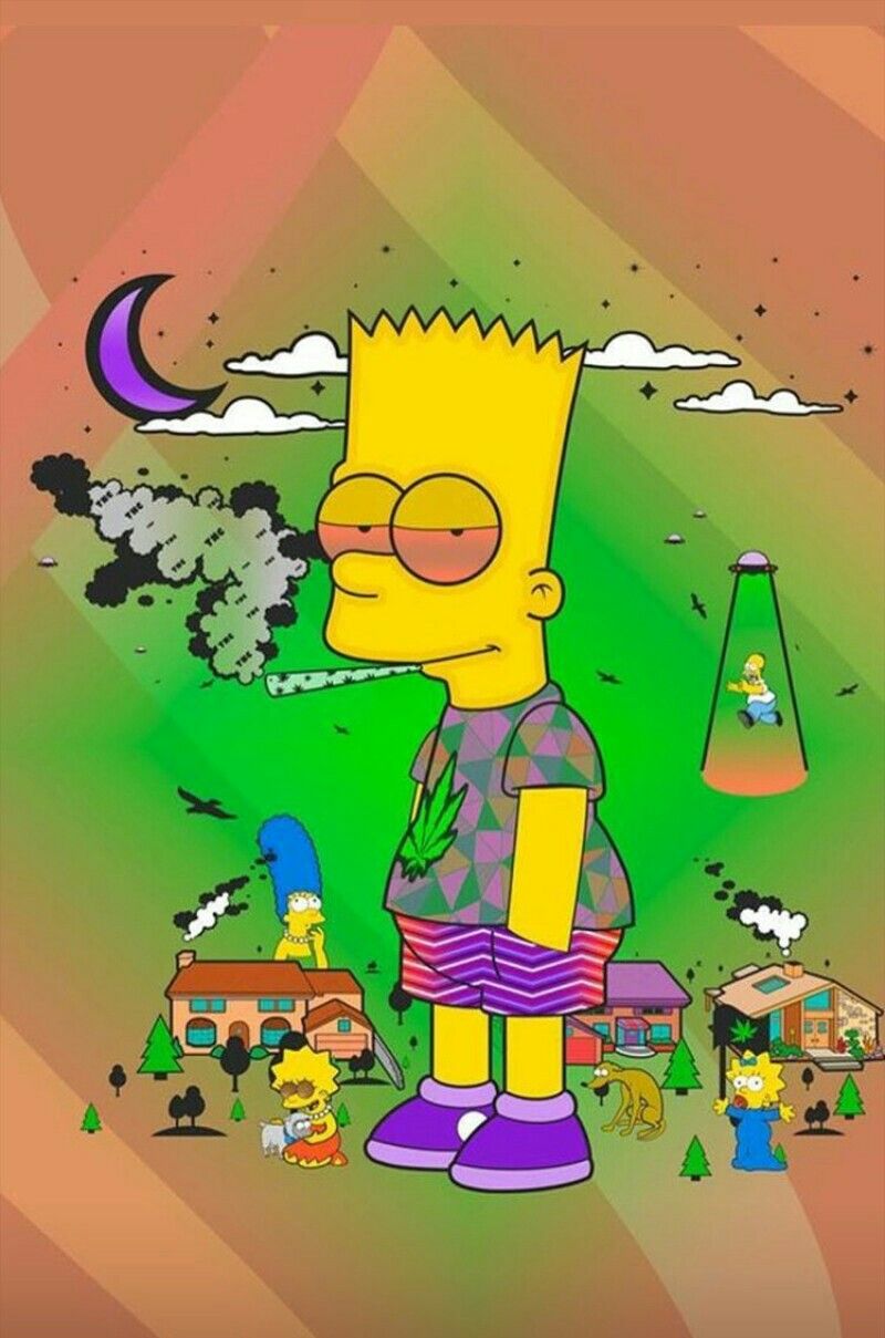 Abuse Bart Simpson Smoking Weed Png Image With Transparent Wallpaper