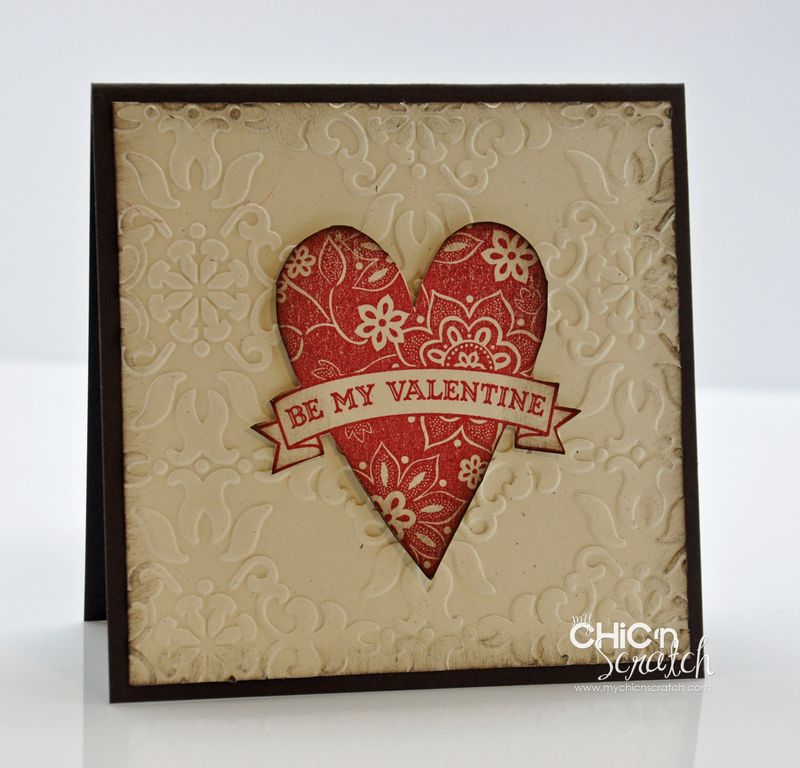 Made This Valentines Card Using The Vintage Wallpaper Embossing