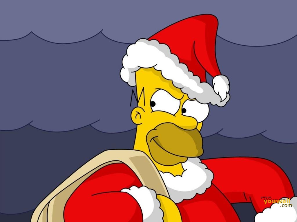 Homer Santa Claus Wallpaper