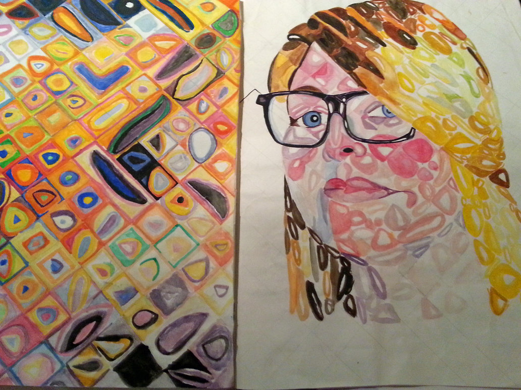 Chuck Close Style Research Self Portrait By Themightyezbot On